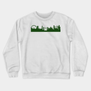 LONDON skyline in forest green Crewneck Sweatshirt